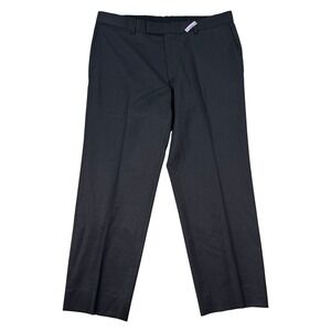 HUGO BOSS Men 36x28 Wool Dress Pants Charcoal Gray Pasolini Movie Comfort Casual
